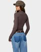 EDIKTED Binta Mock Neck Long Sleeve Top image number 3