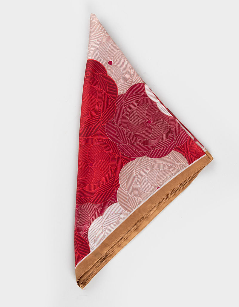 FULL TILT Floral Print Satin Headscarf RED Tillys