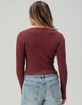 FULL TILT Womens Rib Long Sleeve Henley Top image number 4