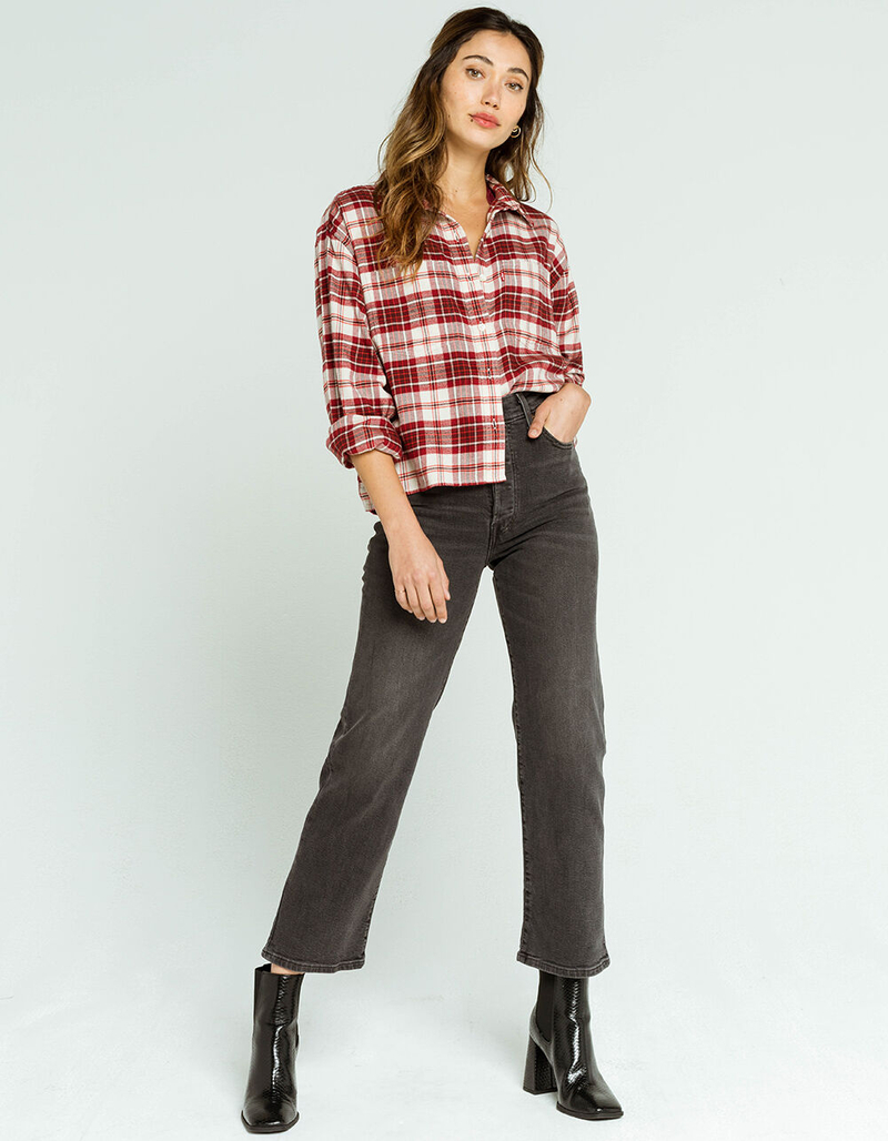 LEVI'S Ribcage Womens Wash Black Straight Ankle Jeans image number 0