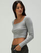 TILLYS Square Neck Womens Long Sleeve Tee image number 3