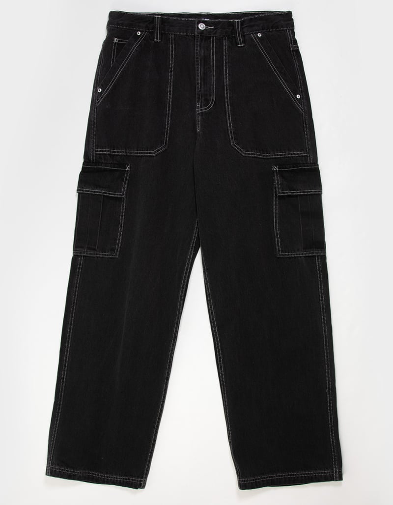 RSQ Mens Contrast Stitch Baggy Cargo Pants image number 0