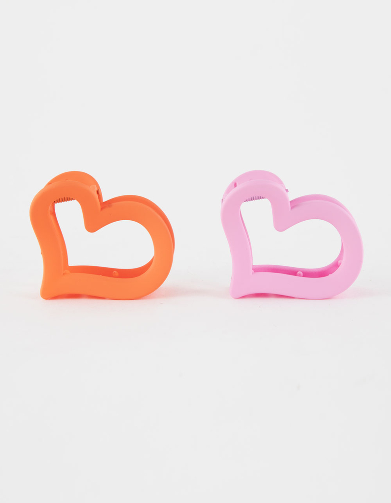 FULL TILT 2 Pack Heart Matte Hair Claw Clips image number 0