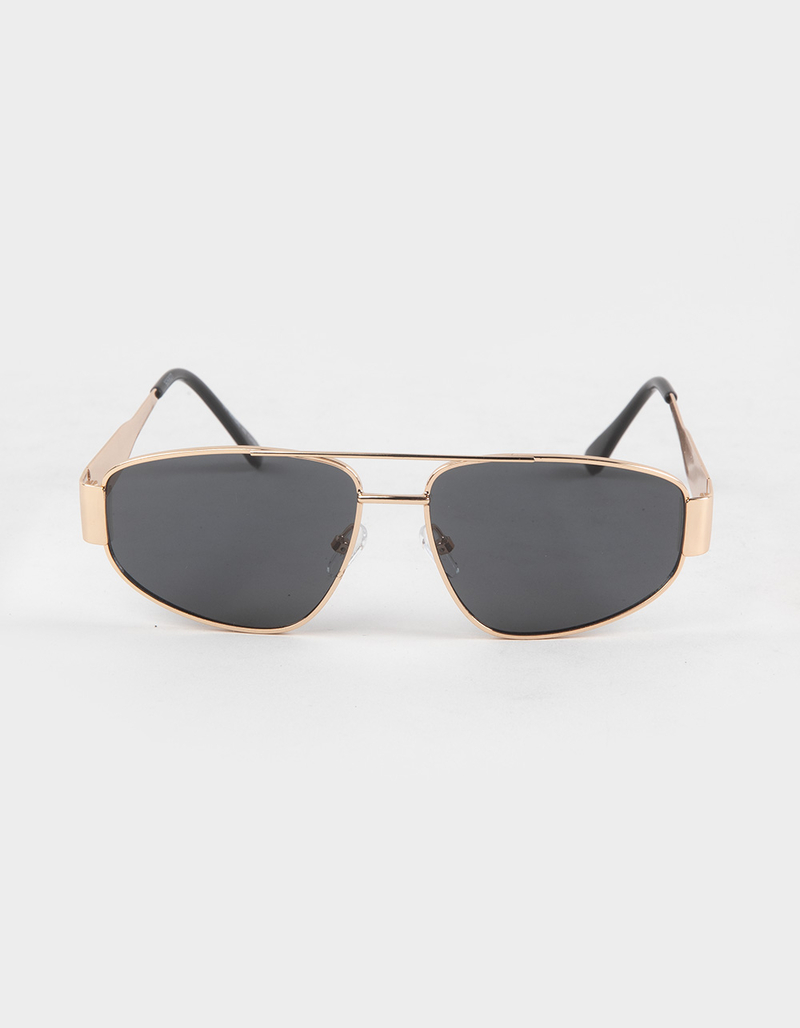 RSQ Asymmetric Metal Aviator Sunglasses image number 1
