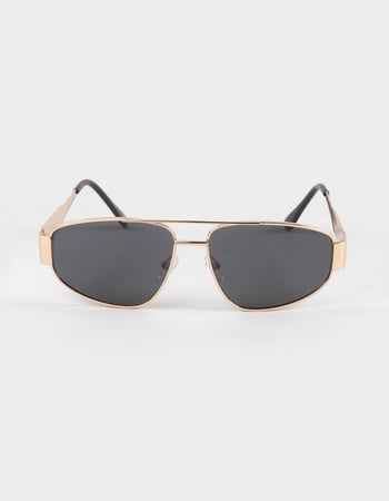 RSQ Asymmetric Metal Aviator Sunglasses Alternative Image