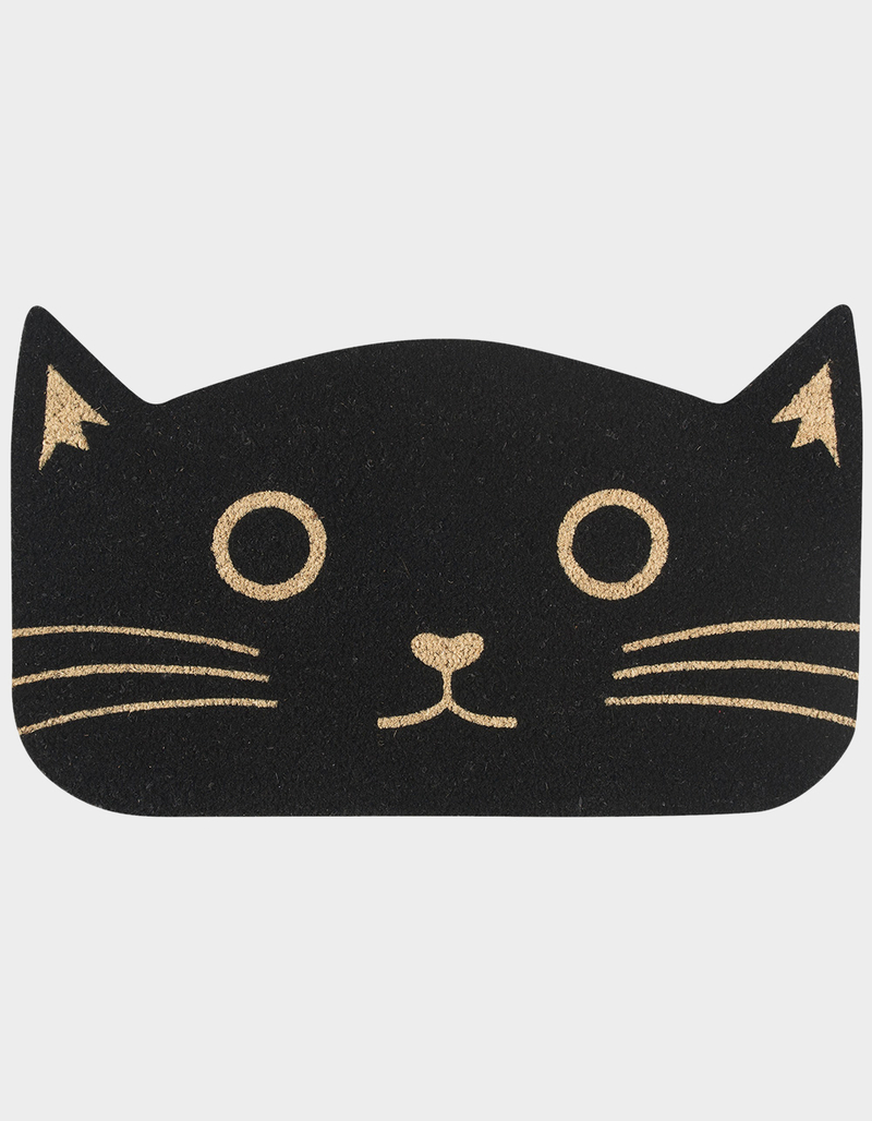 Black Cat Shaped Doormat image number 0