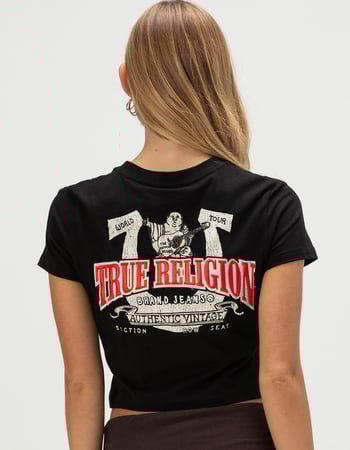 TRUE RELIGION Logo Womens Baby Tee Primary Image