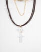 FULL TILT 5 Row Cord/Pearl/Cross Necklace image number 2