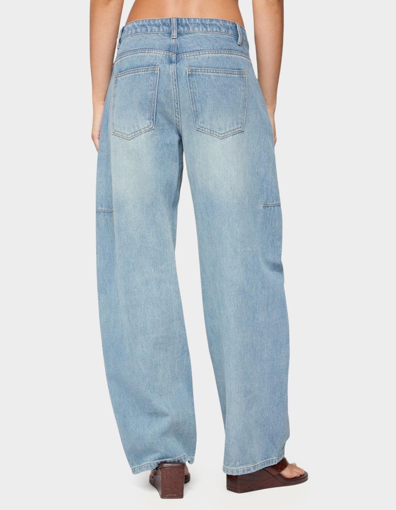 EDIKTED Korie Barrel Leg Low Rise Jeans image number 2