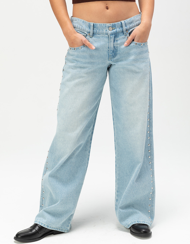 WEST OF MELROSE Low Rise Studded Womens Loose Jeans image number 2
