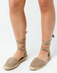 SODA Lace Up Taupe Womens Espadrille Flatform Sandals image number 1
