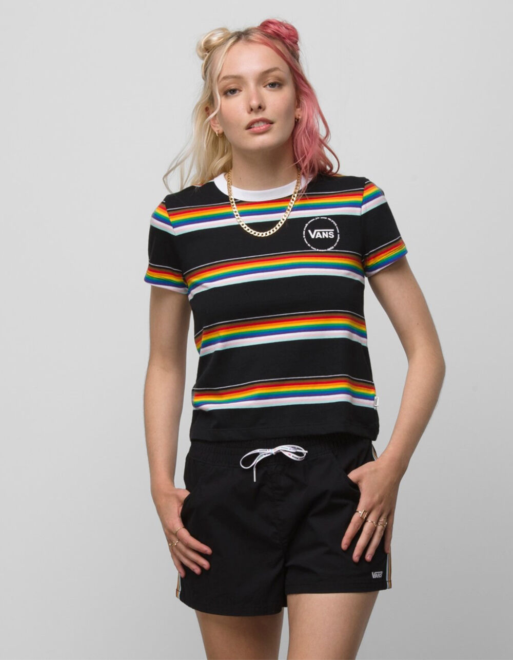 VANS Pride Womens Mini Tee - BLACK 