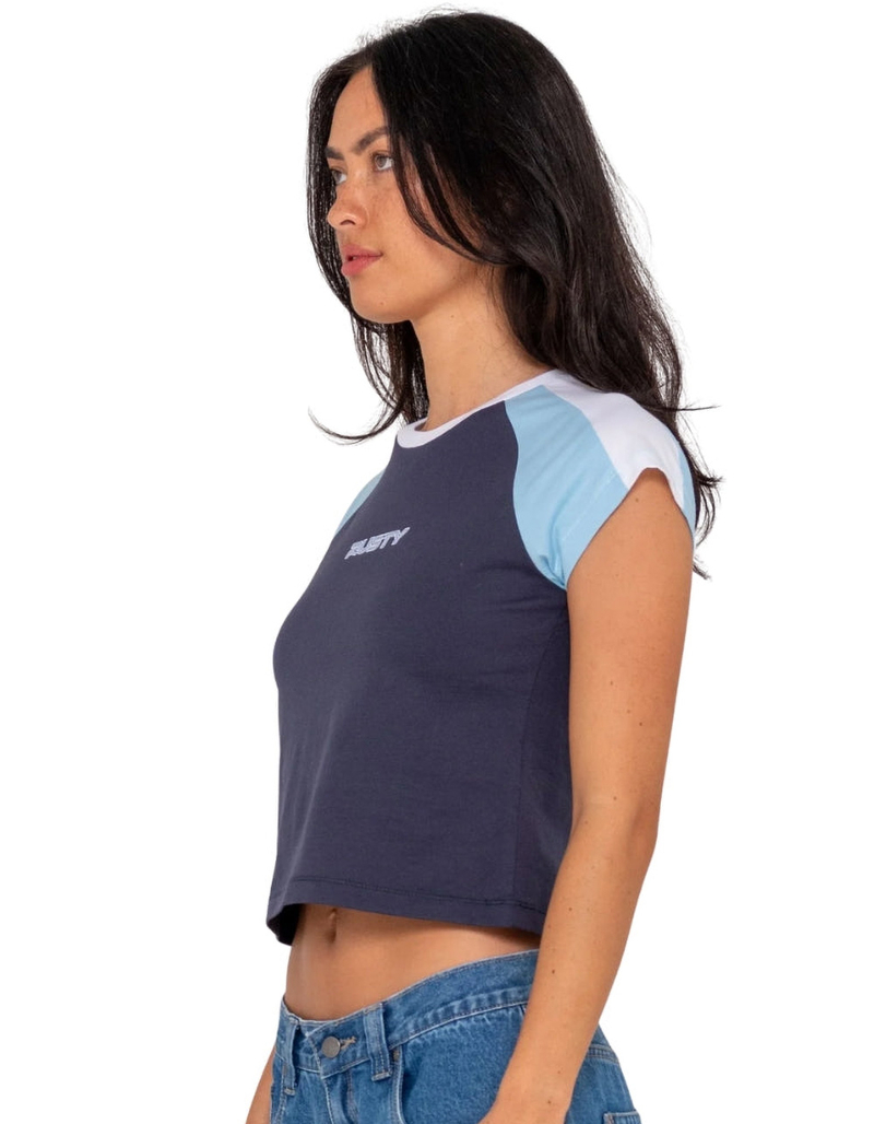 RUSTY Bradley Womens Cap Sleeve Baby Tee image number 2