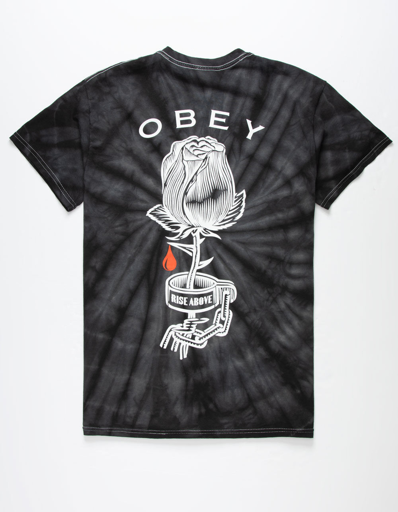 OBEY Rise Above Tie Dye Mens T-Shirt image number 1