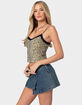 EDIKTED Leopard Printed Lace Trim Tank Top image number 3