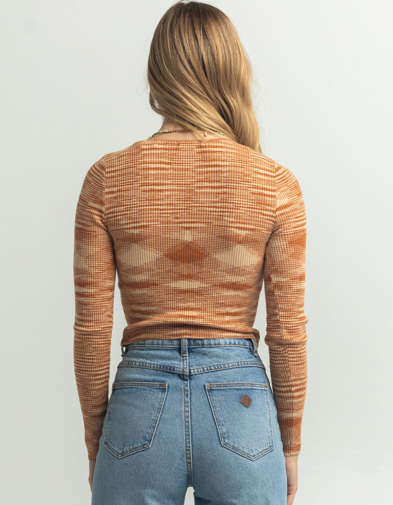 FULL TILT Space Dye Key Hole Womens Top image number 2