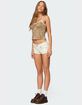 EDIKTED Hearts Low Rise Micro Denim Shorts image number 3