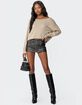 EDIKTED Washed Faux Leather Mini Skort image number 2