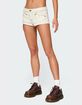 EDIKTED Hearts Low Rise Micro Denim Shorts image number 4