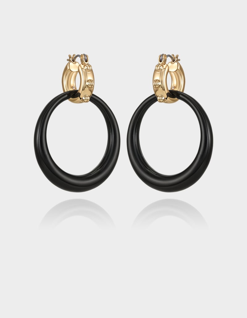 TRUE RELIGION Logo Hoop Earrings image number 1