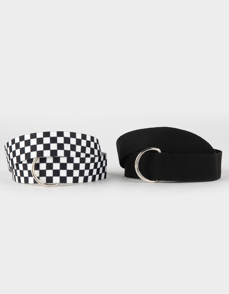 Checkered & Solid Web Belt 2 Pack image number 0