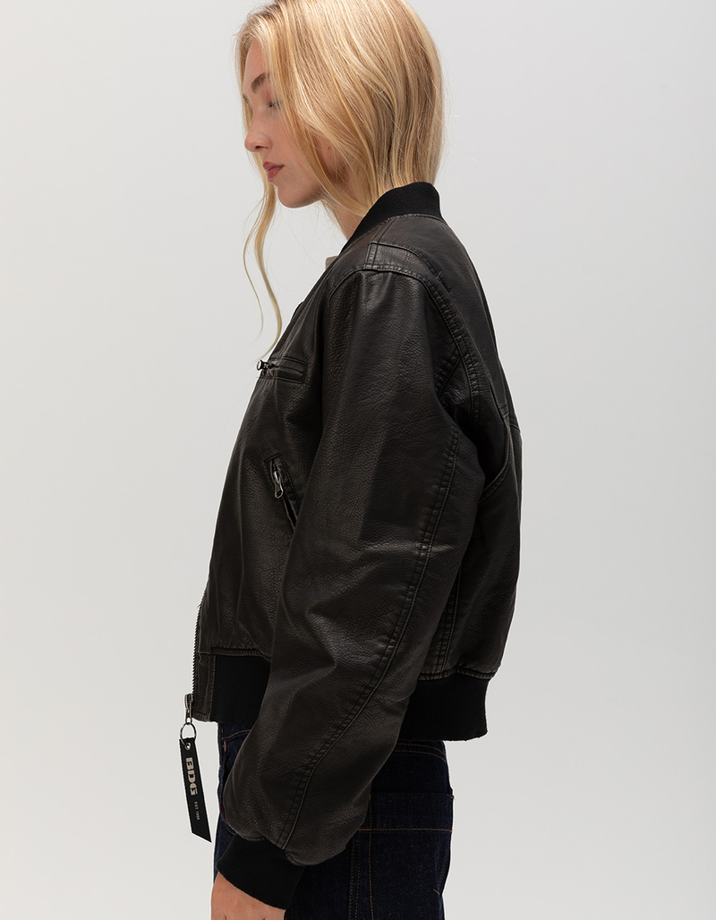 BDG Urban Outfitters Faux Leather Womens Bomber Jacket image number 2