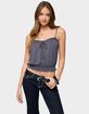 EDIKTED Ripley Tie Front Tank Top image number 1