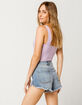 SKY AND SPARROW Ribbed Square Neck Lavender Bodysuit image number 2