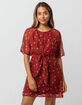 LOVE FIRE Ditsy Floral Tie Front Dress image number 1