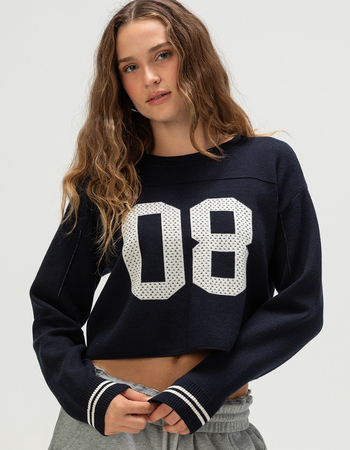 RSQ Womens Number Crop Sweater Alternative Image