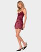 EDIKTED Whitney Lace Trim Satin Mini Dress image number 5