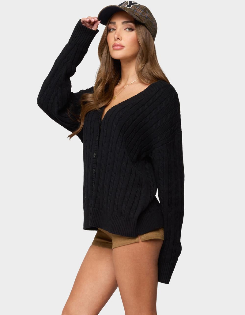 EDIKTED Francine Oversized V-Neck Cardigan image number 1
