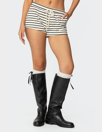 EDIKTED Jordyn Striped Drawstring Shorts Primary Image