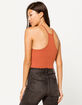 DESTINED Lettuce Edge High Neck Rust Womens Tank Top image number 3