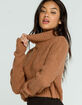 FULL TILT Basic Turtleneck Womens Brown Crop Sweater image number 1