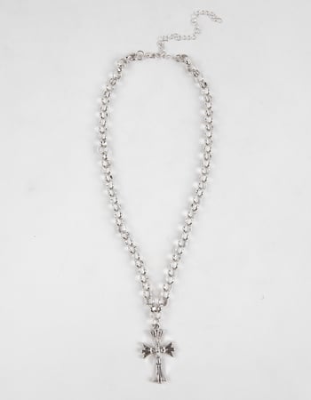 RSQ Cross Pendant Chain Link Necklace Primary Image