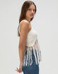 WEST OF MELROSE Crochet Fringe Womens Sweater Tank Top image number 3