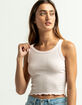 HEART & HIPS Pointelle Baby Pink Crop Tank image number 1