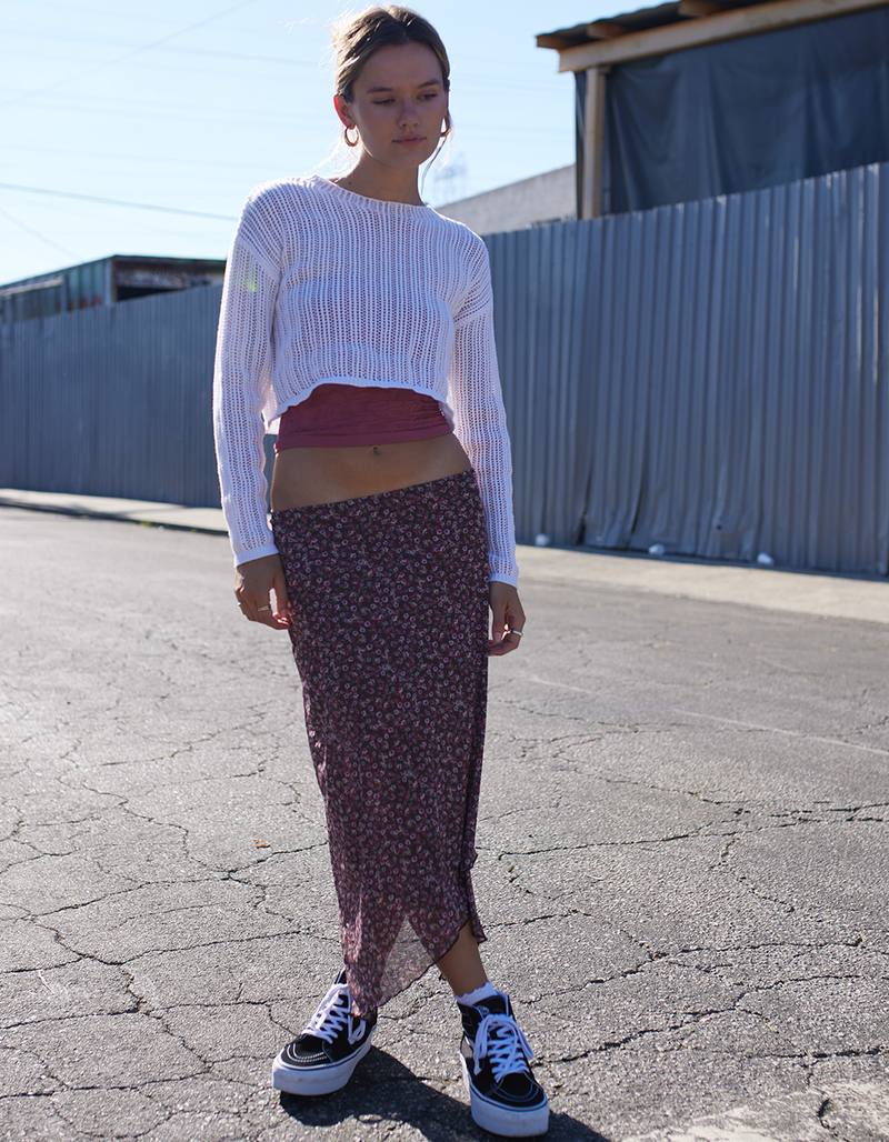 FULL TILT Open Knit Womens Pullover image number 4