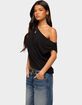 EDIKTED Ofelia Asymmetric Off Shoulder Ruched Top image number 2