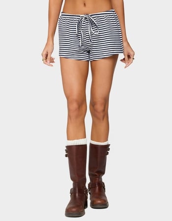 EDIKTED Jainee Striped Drawstring Shorts Primary Image