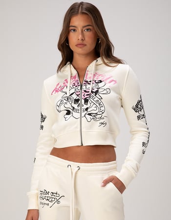 ED HARDY Love Kills Slowly Womens Zip-Up Hoodie Alternative Image