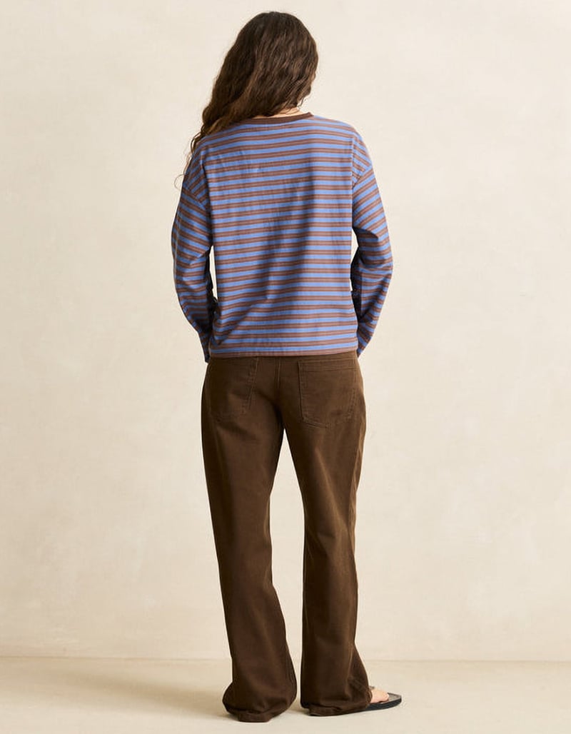 RHYTHM Porto Womens Long Sleeve Stripe Tee image number 2