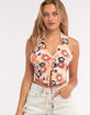 RSQ Womens Collared Cinch Front Halter Top image number 3