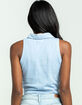 RSQ Embroidered Womens Light Blue Polo Tank image number 3