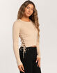 GUESS ORIGINALS Lace Up Womens Knit Top image number 3