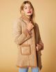WEST OF MELROSE Fur Sure Faux Sherling Womens Coat image number 2