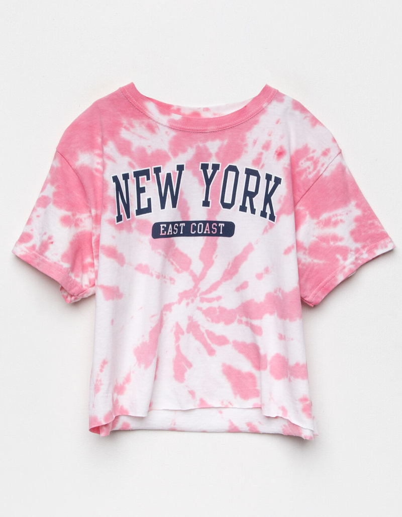 FULL TILT New York Tie Dye Girls Crop Tee image number 0