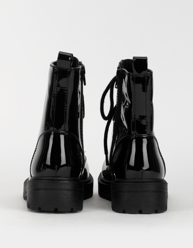 SODA Lug Sole Side Zip Womens Combat Boots image number 3