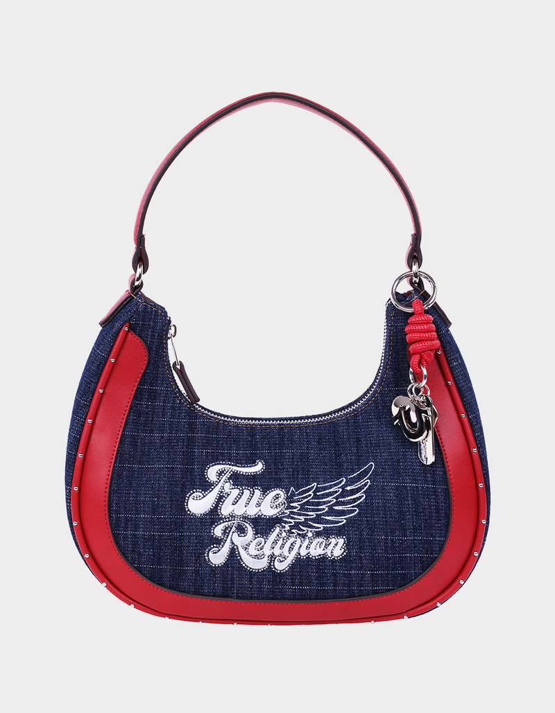TRUE RELIGION Wing Motif Denim Hobo Bag image number 0